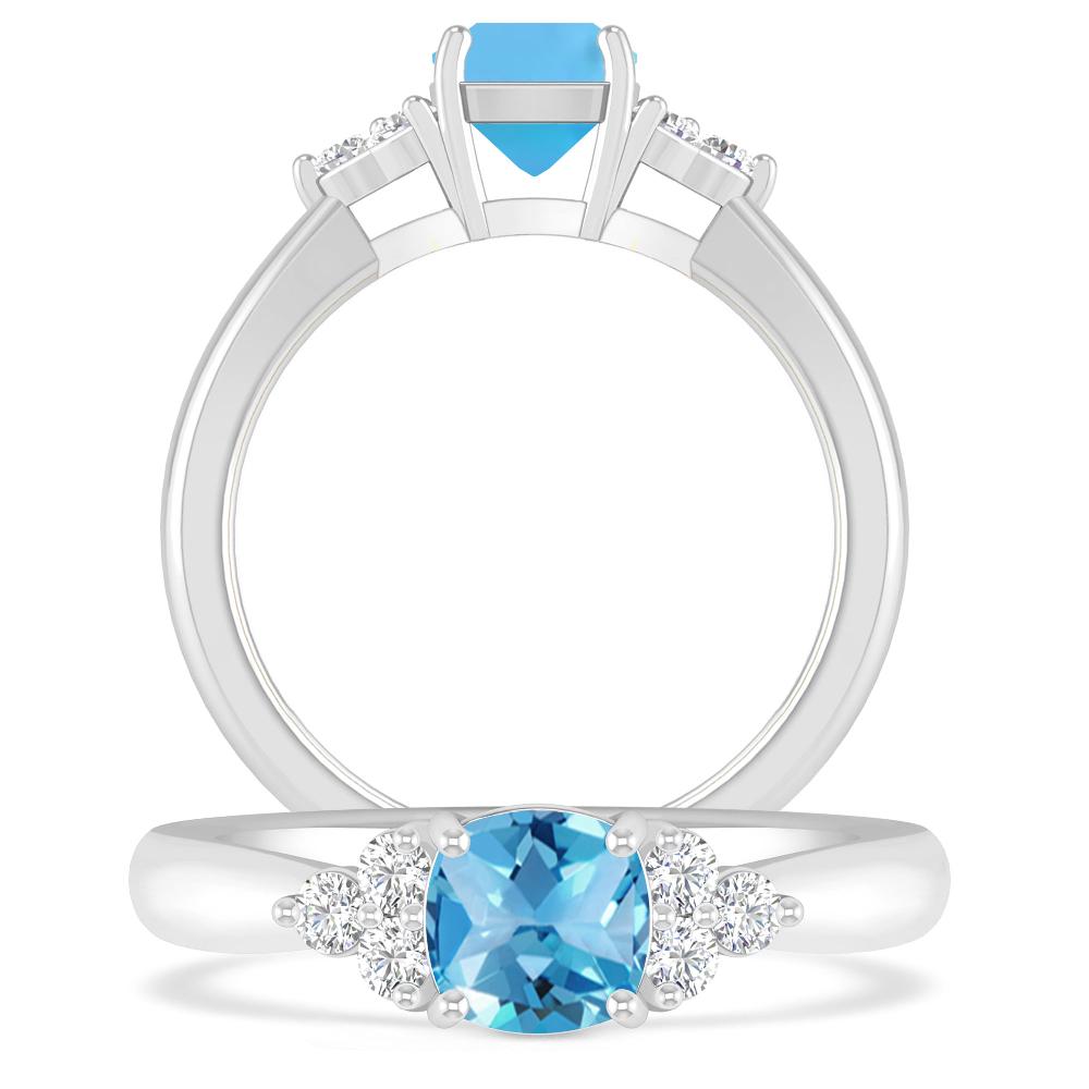 White Gold - Blue Topaz