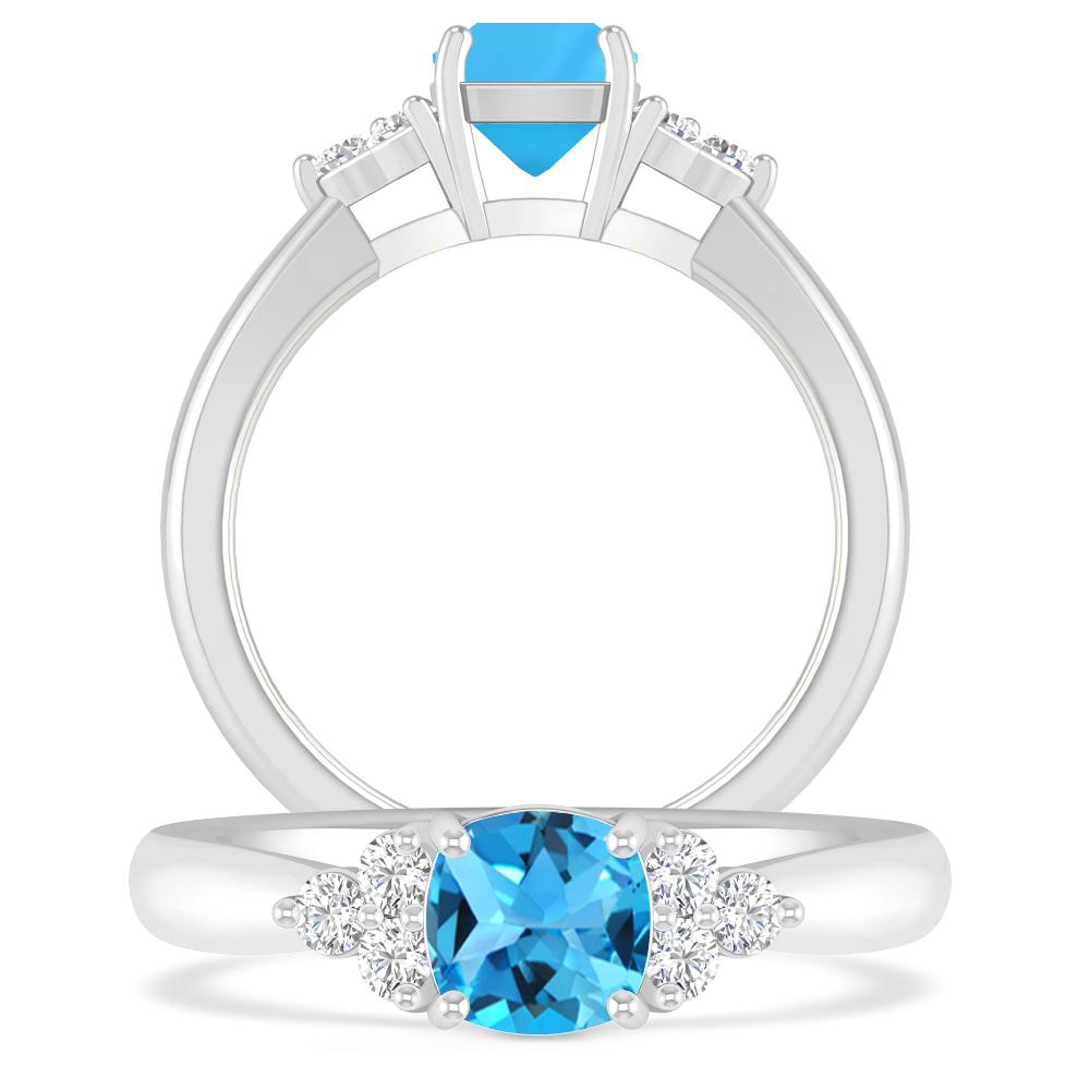 White Gold - Blue Topaz