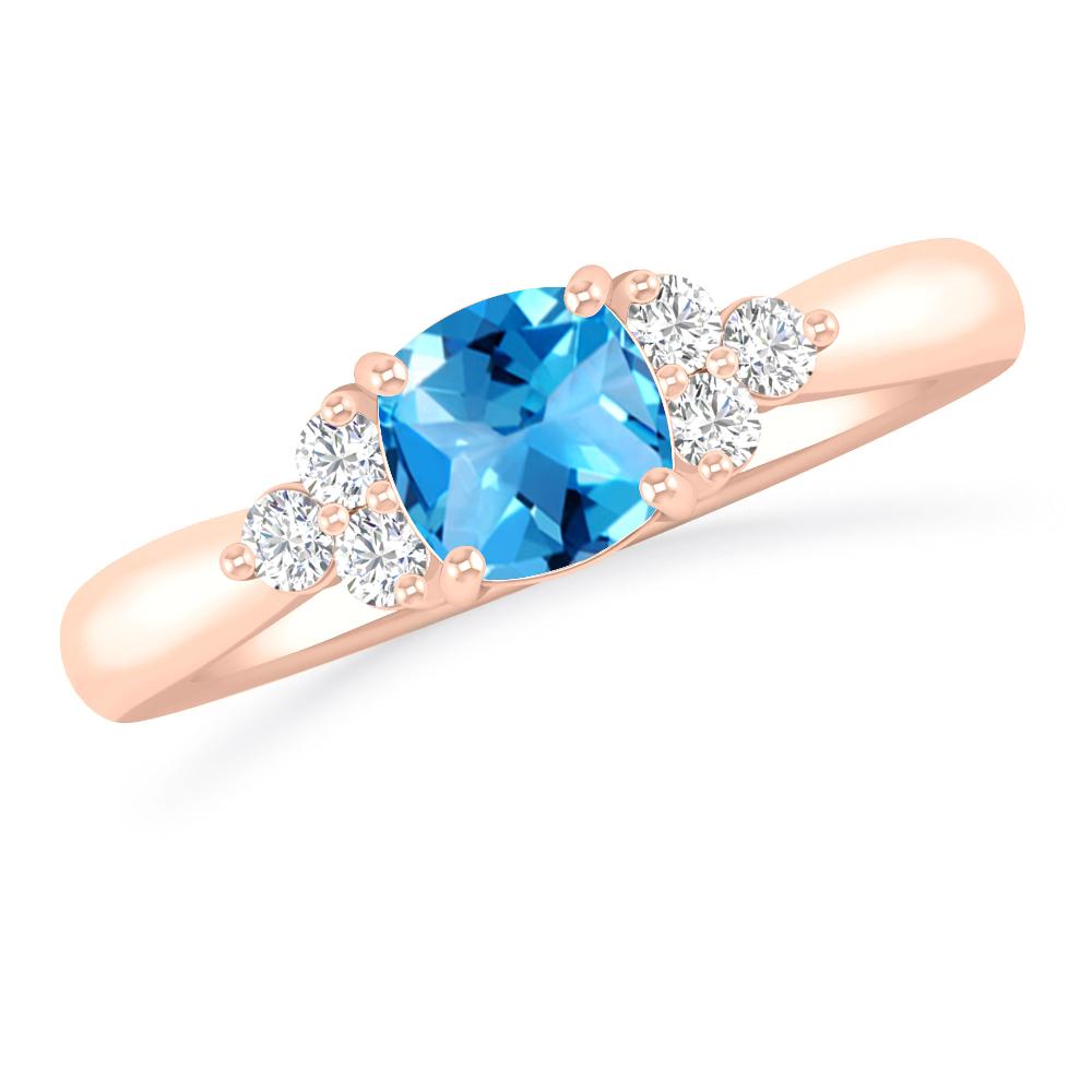 Rose Gold - Blue Topaz