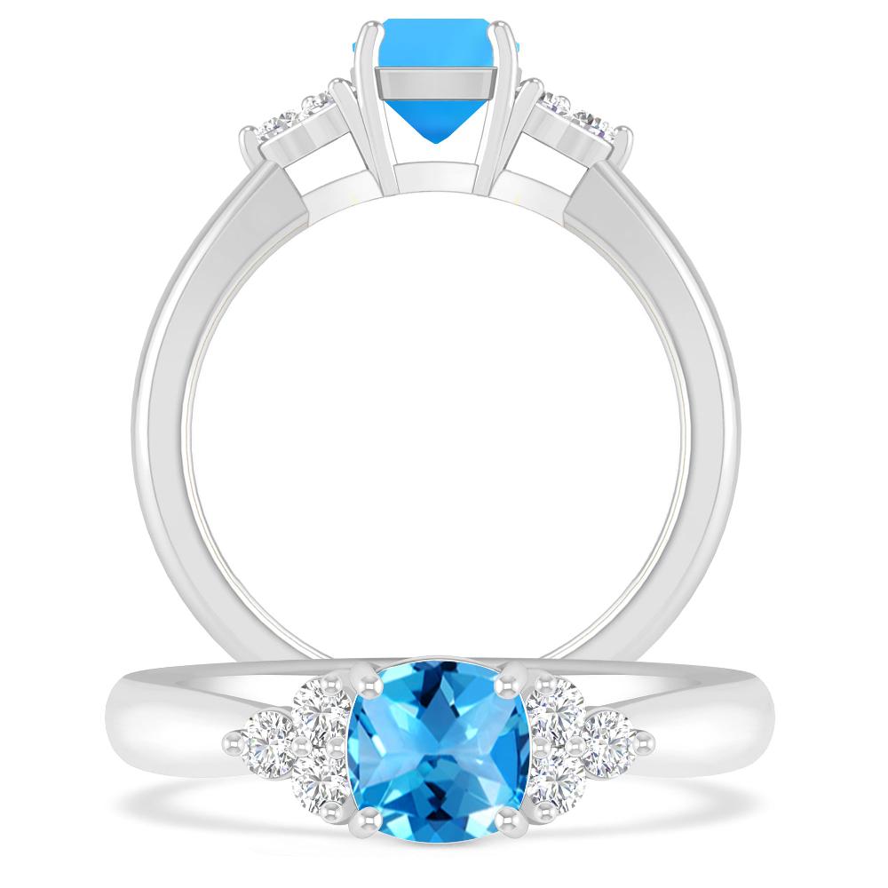 White Gold - Blue Topaz