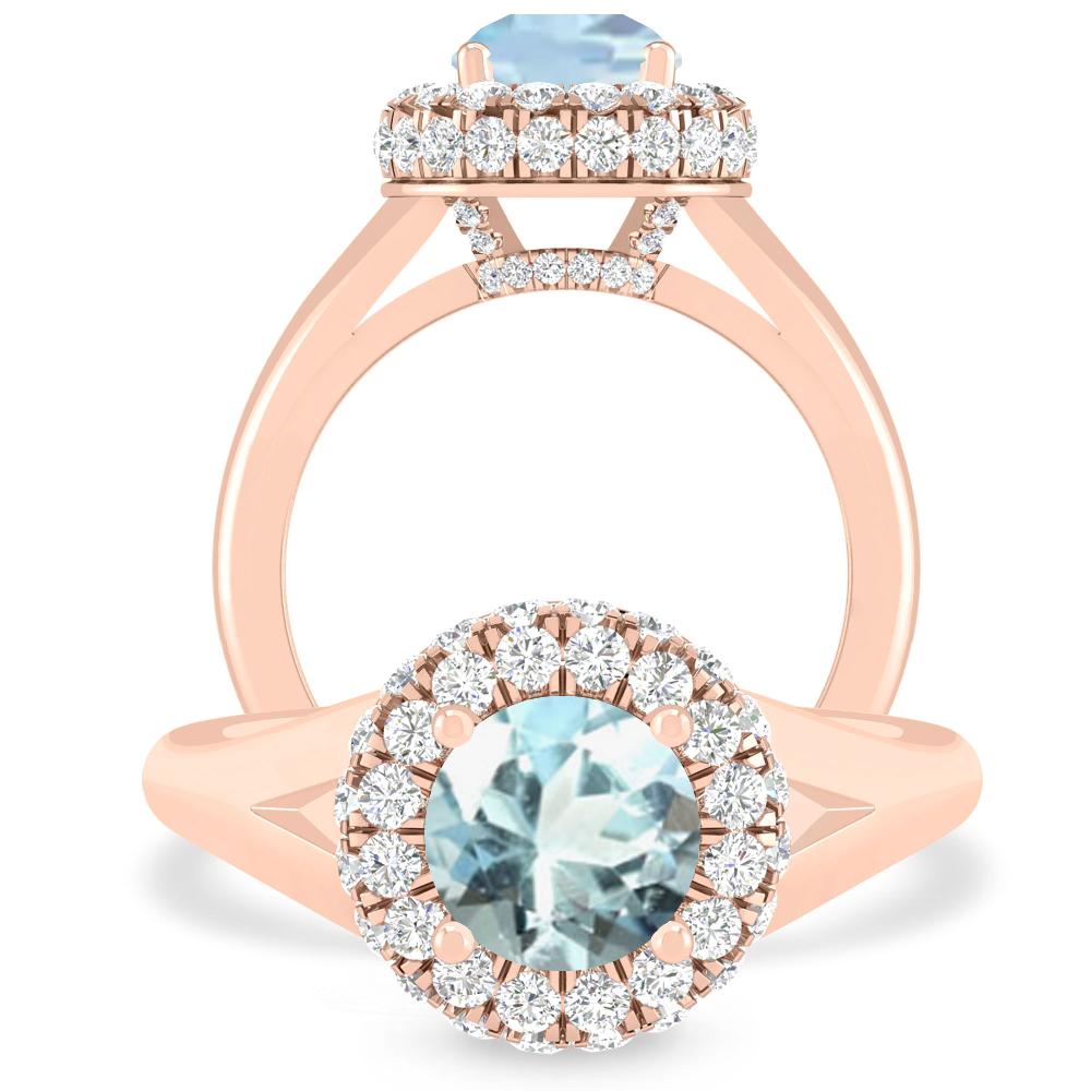 Rose Gold - Aquamarine