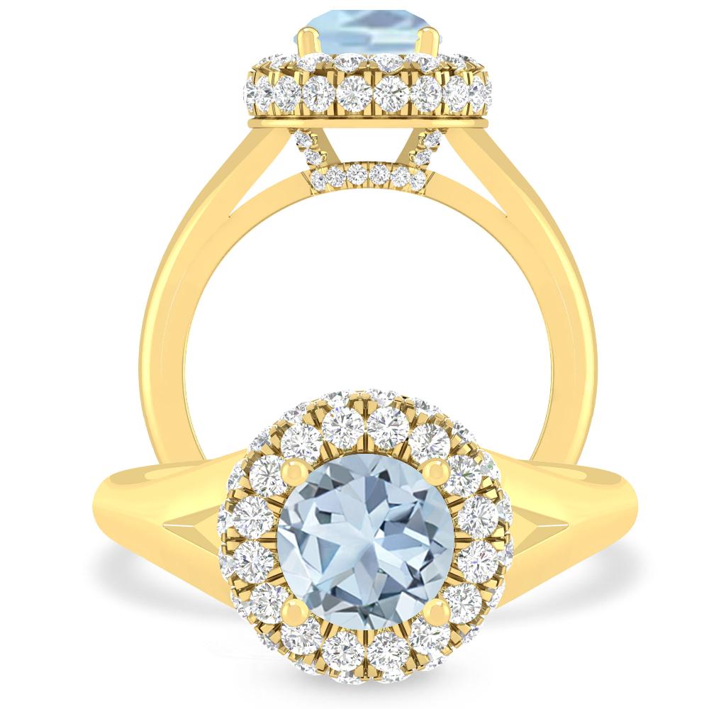 Yellow Gold - Aquamarine