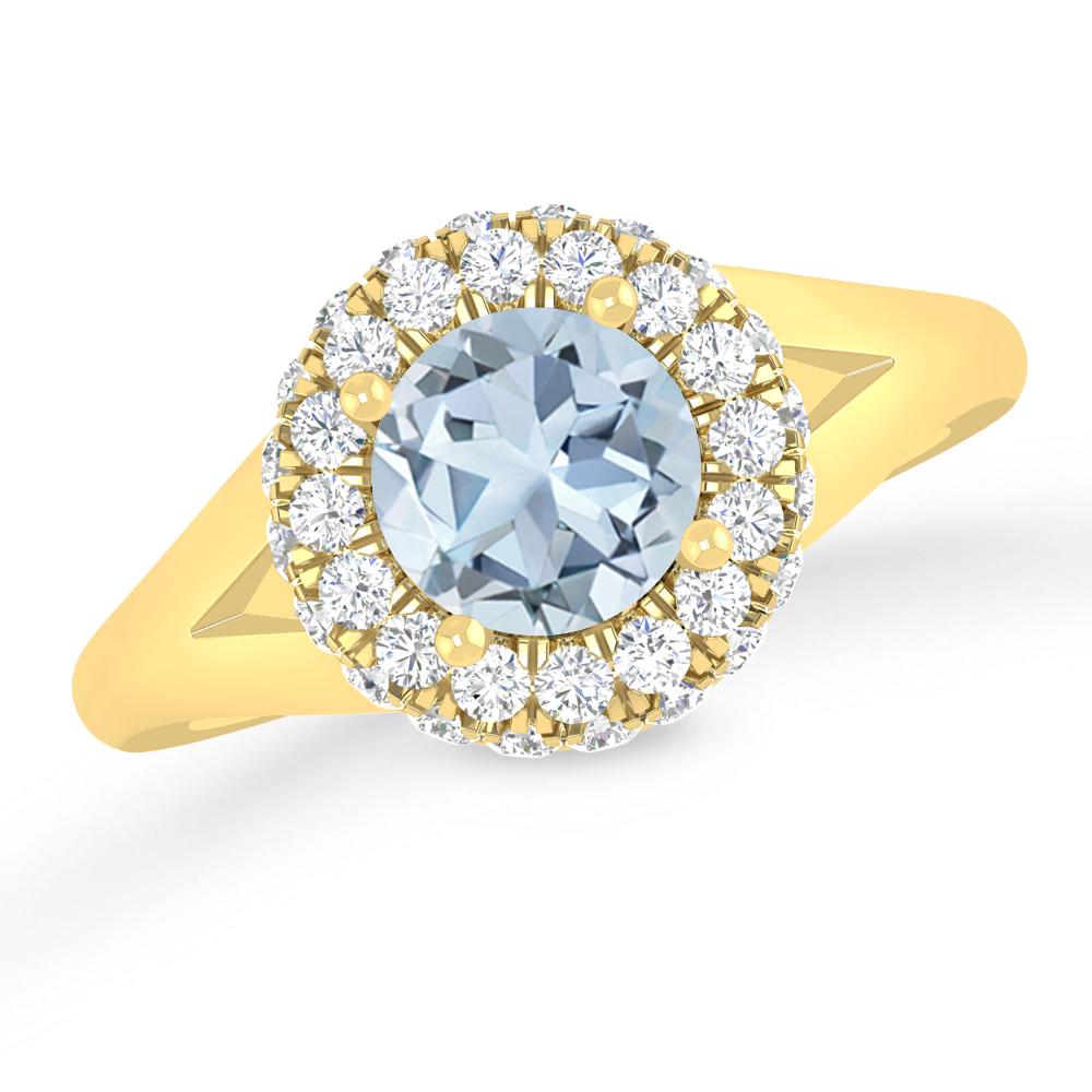 Yellow Gold - Aquamarine