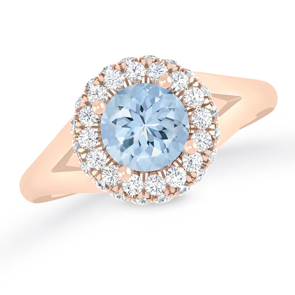 Rose Gold - Aquamarine