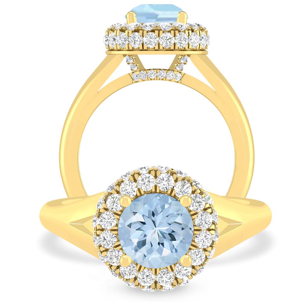 Yellow Gold - Aquamarine