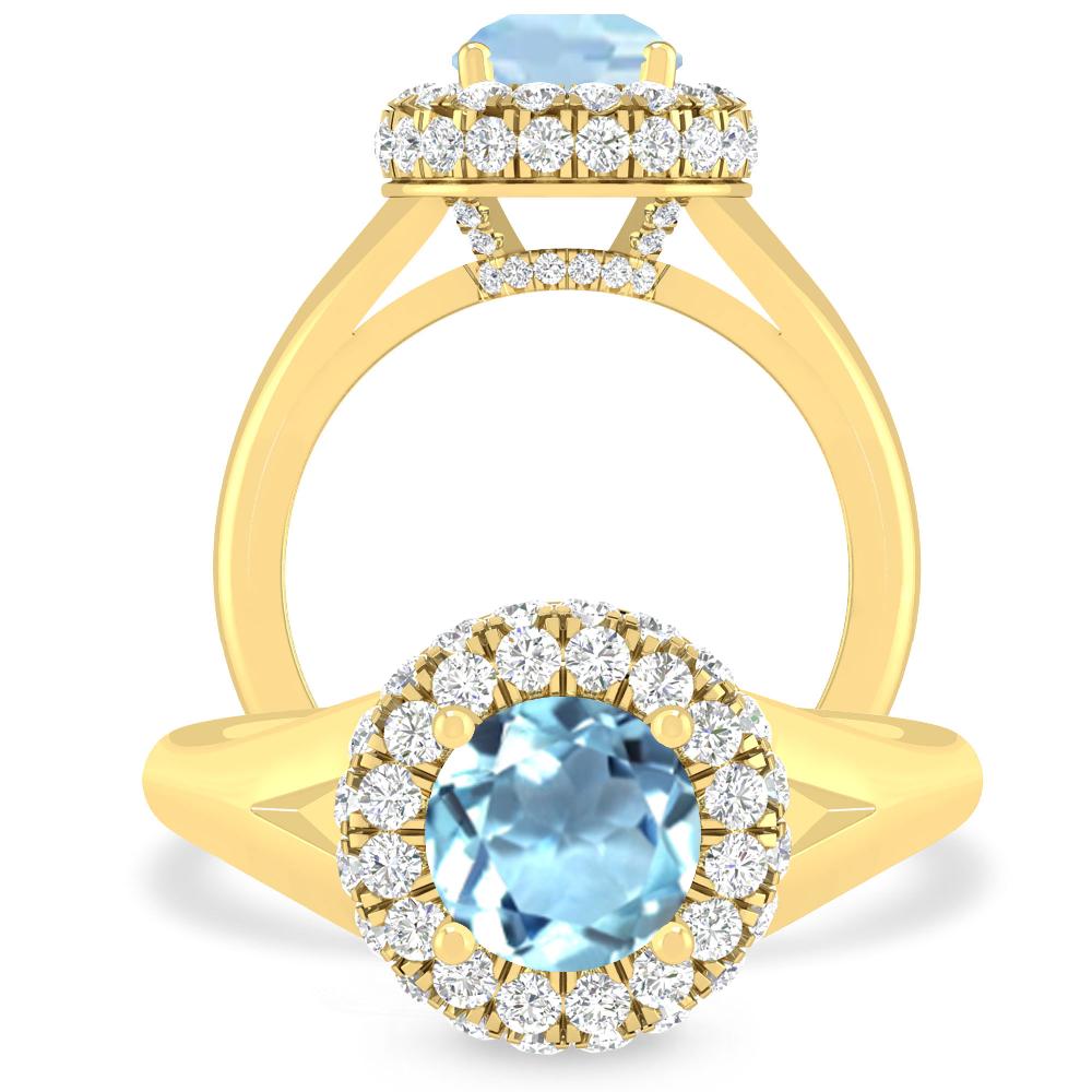 Yellow Gold - Aquamarine