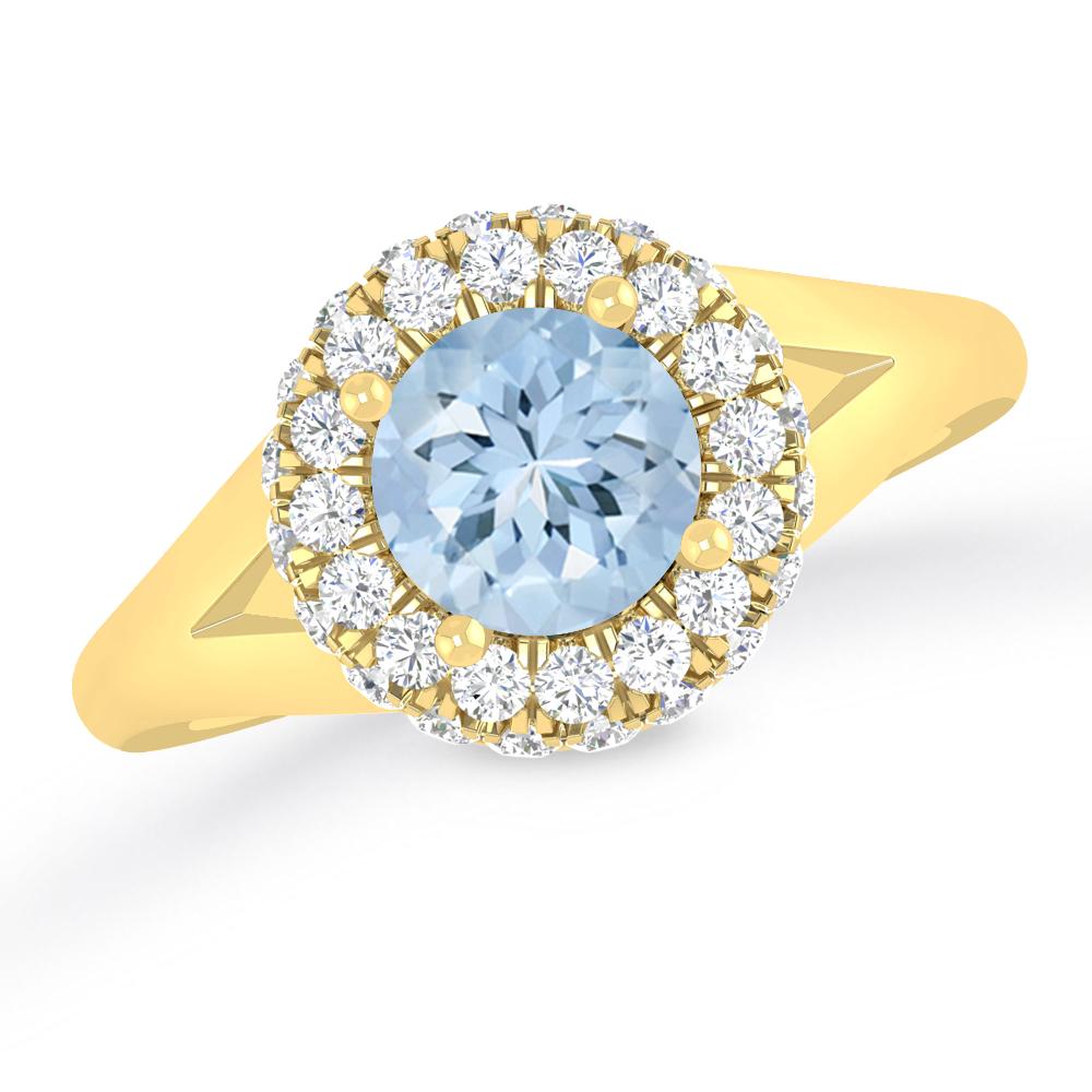 Yellow Gold - Aquamarine