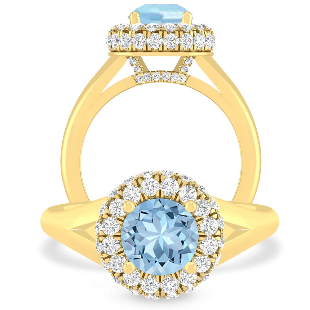 Yellow Gold - Aquamarine