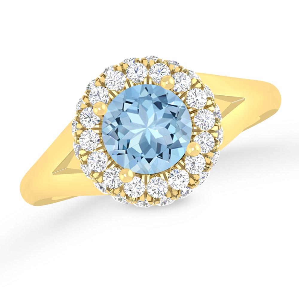 Yellow Gold - Aquamarine