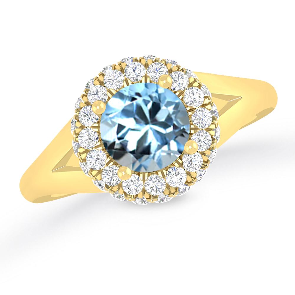 Yellow Gold - Aquamarine