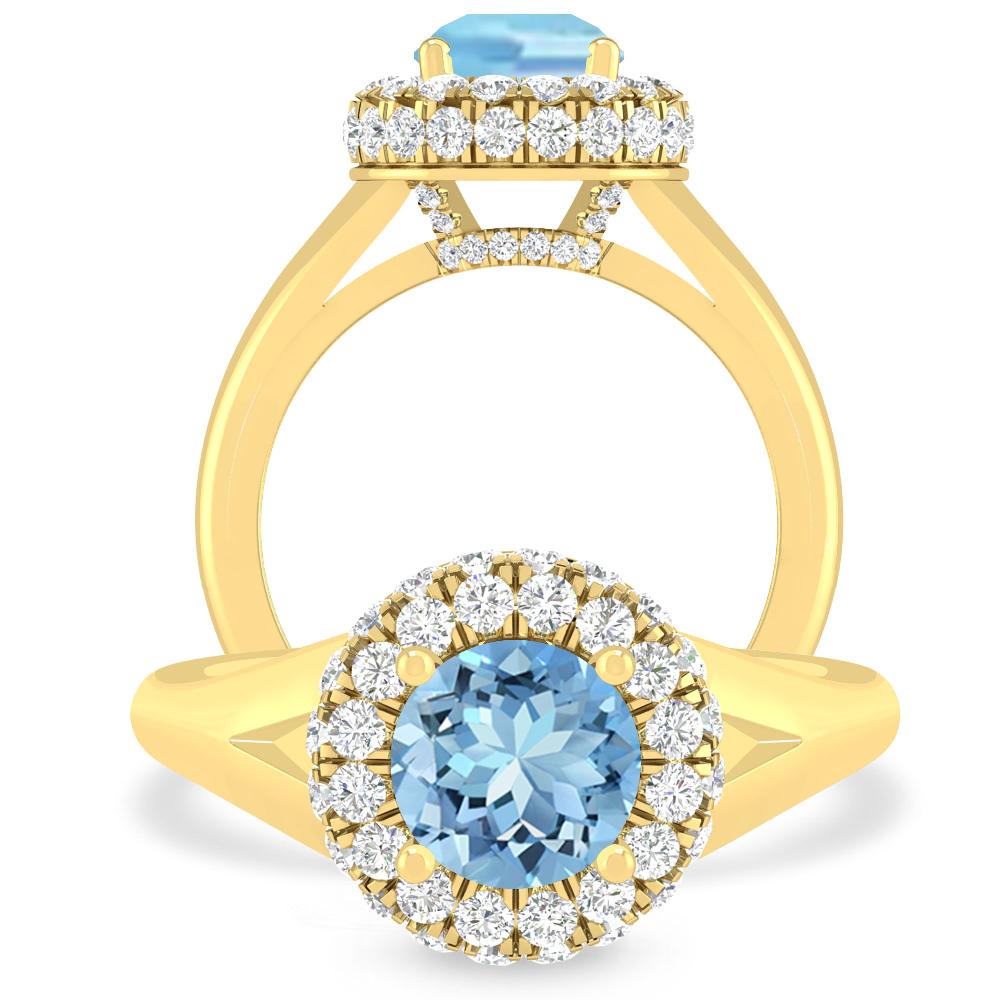 Yellow Gold - Aquamarine