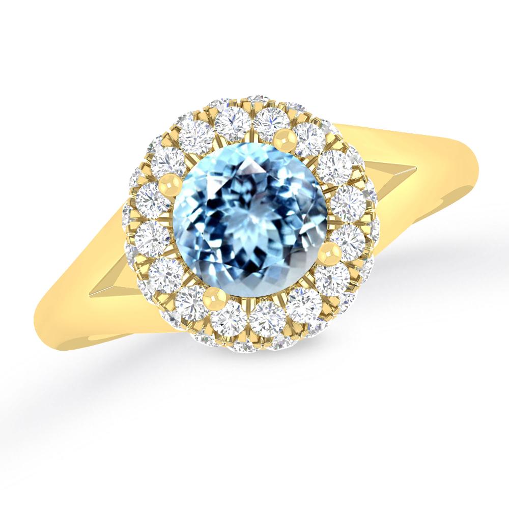 Yellow Gold - Aquamarine