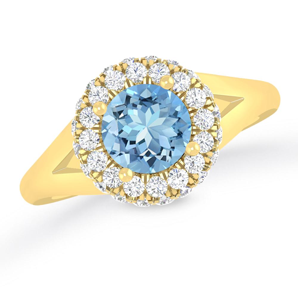 Yellow Gold - Aquamarine