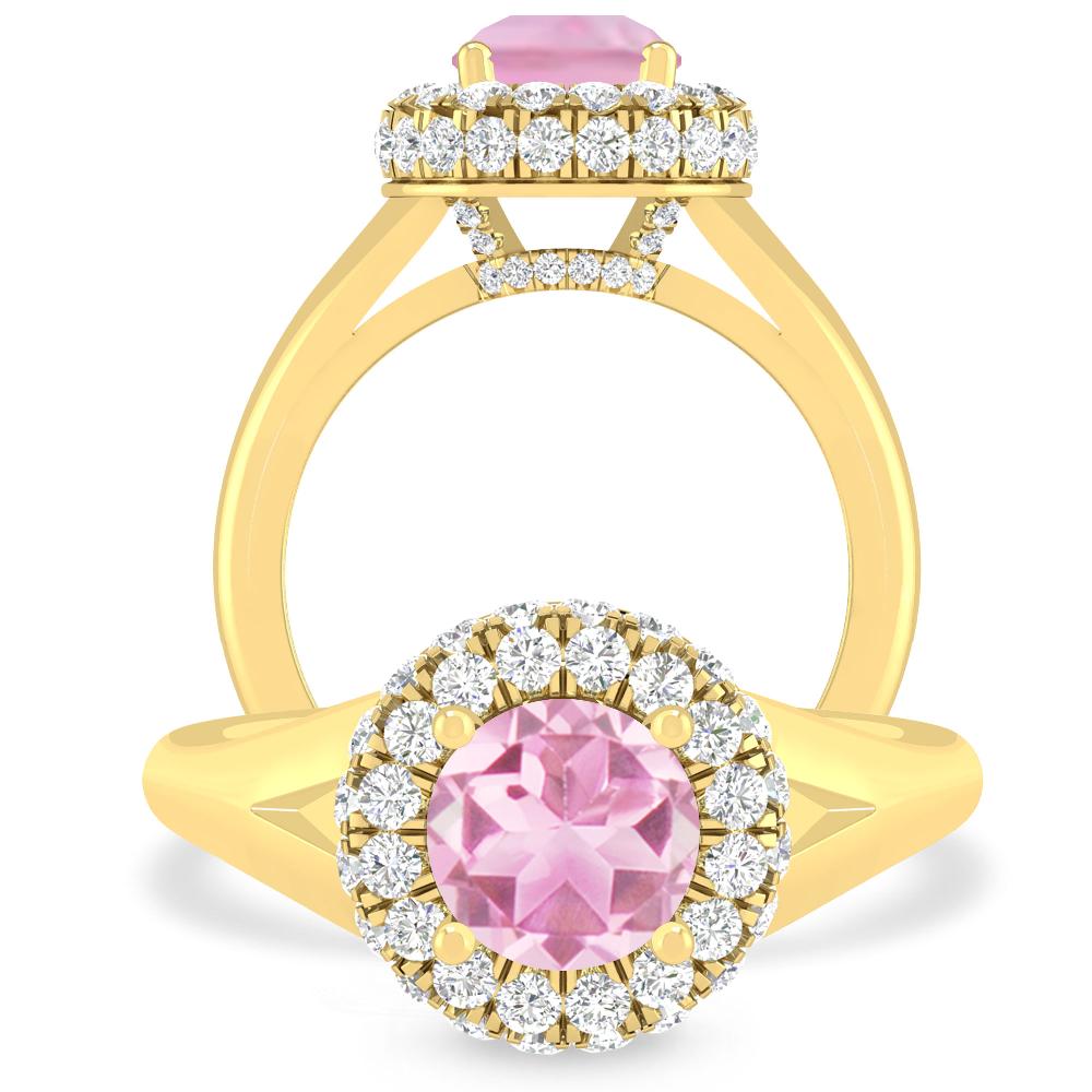 Yellow Gold - Pink Tourmaline