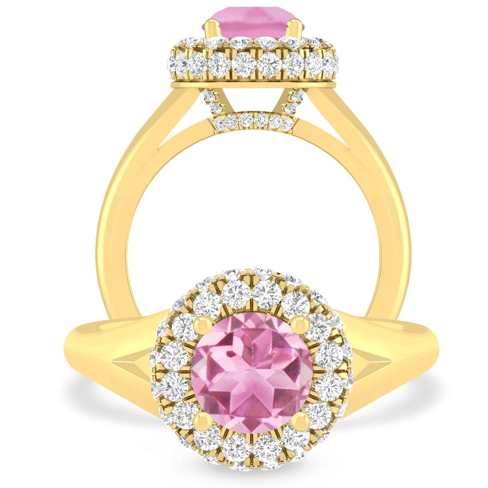 Yellow Gold - Pink Tourmaline