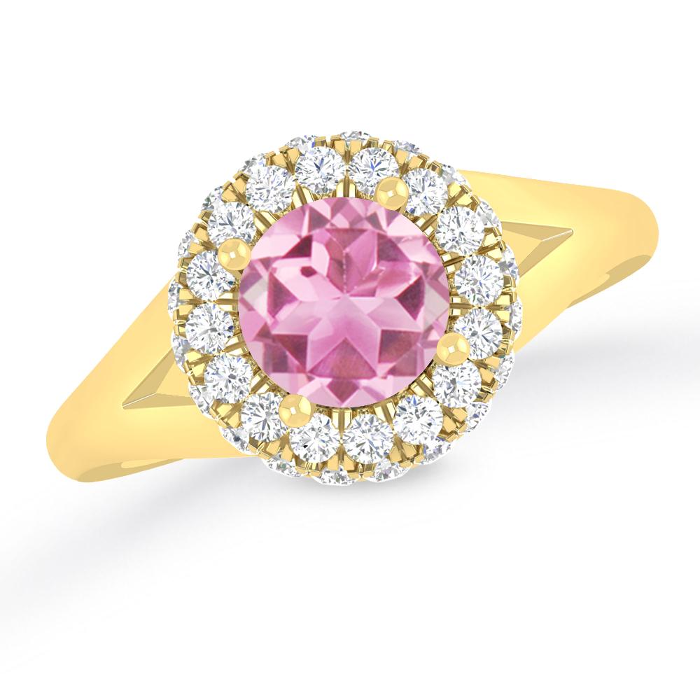 Yellow Gold - Pink Tourmaline