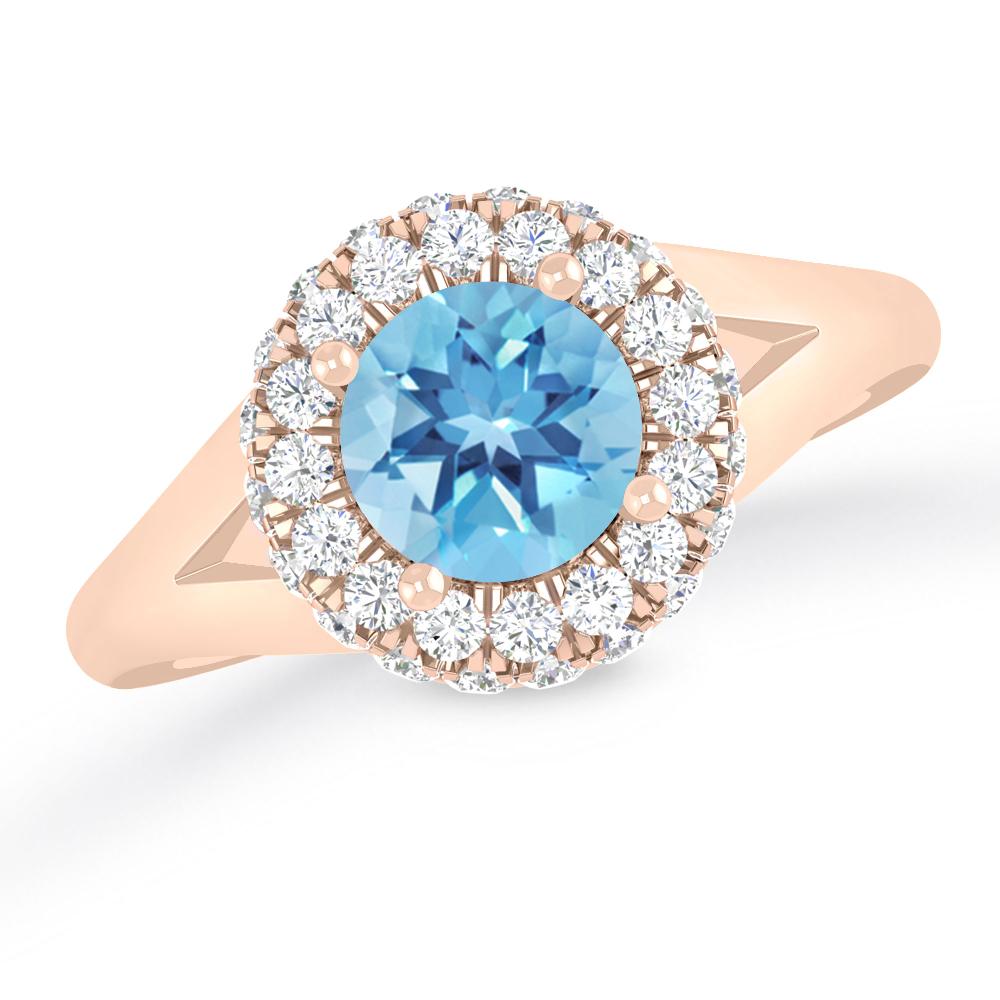 Rose Gold - Blue Topaz