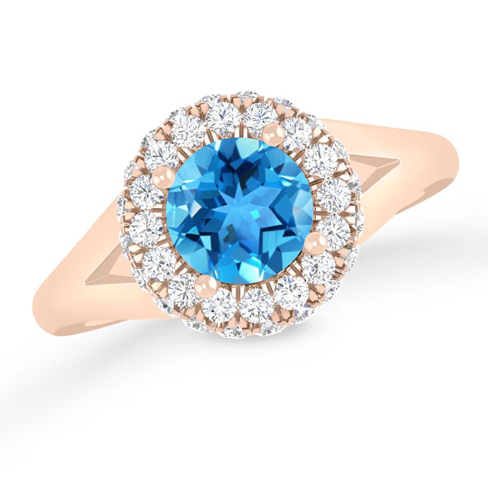 Rose Gold - Blue Topaz