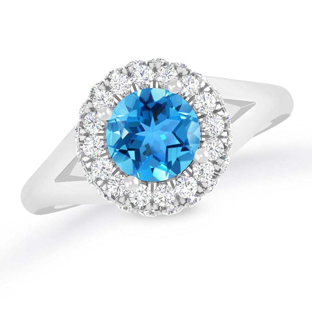 White Gold - Blue Topaz