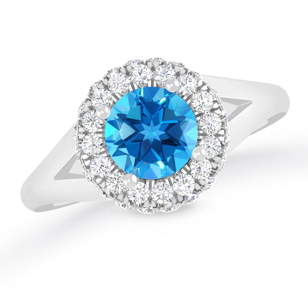 White Gold - Blue Topaz