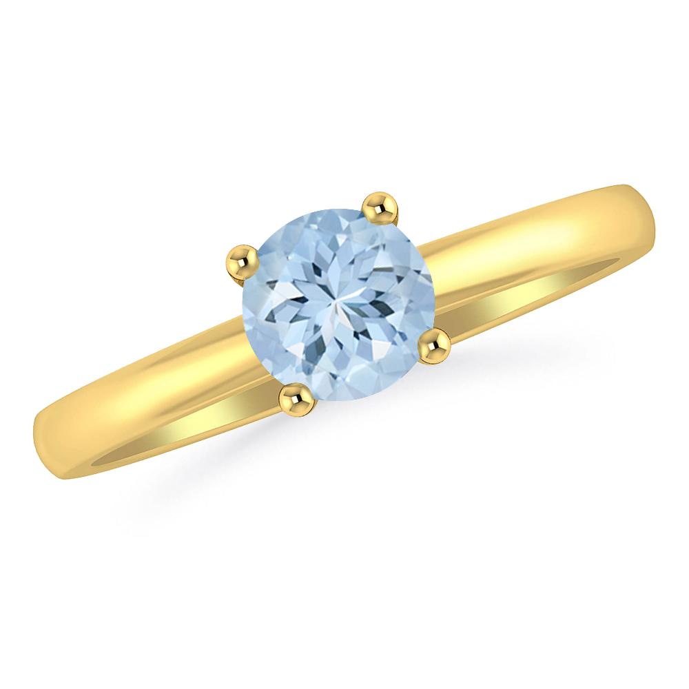 Yellow Gold - Aquamarine