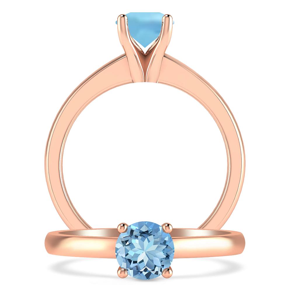 Rose Gold - Aquamarine