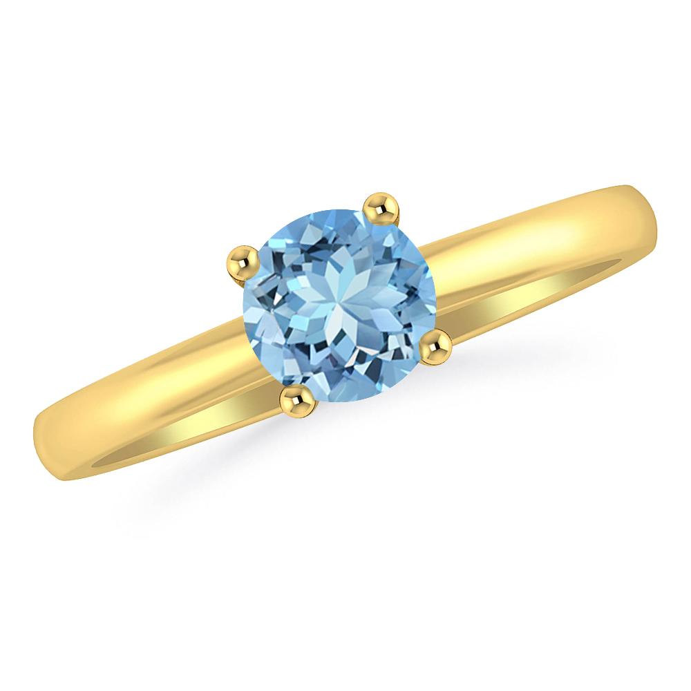 Yellow Gold - Aquamarine