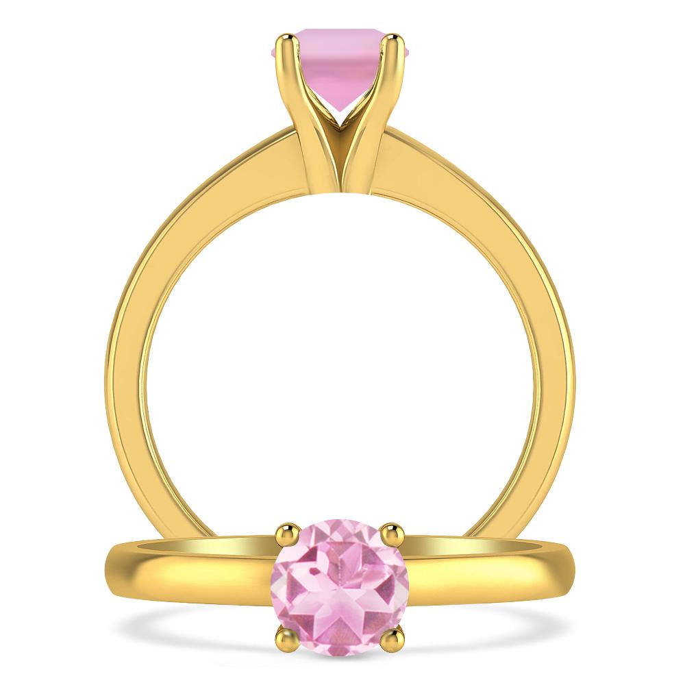 Yellow Gold - Pink Tourmaline