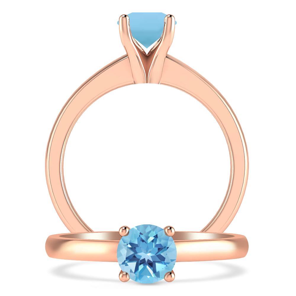 Rose Gold - Blue Topaz