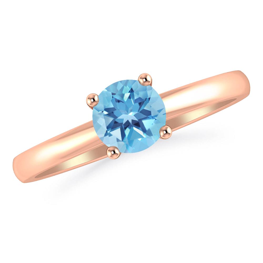 Rose Gold - Blue Topaz