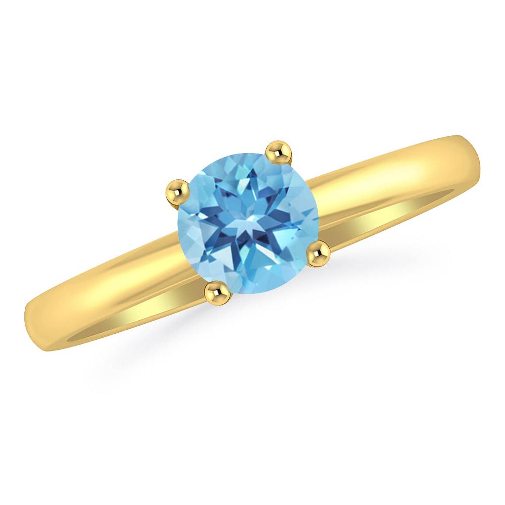 Yellow Gold - Blue Topaz