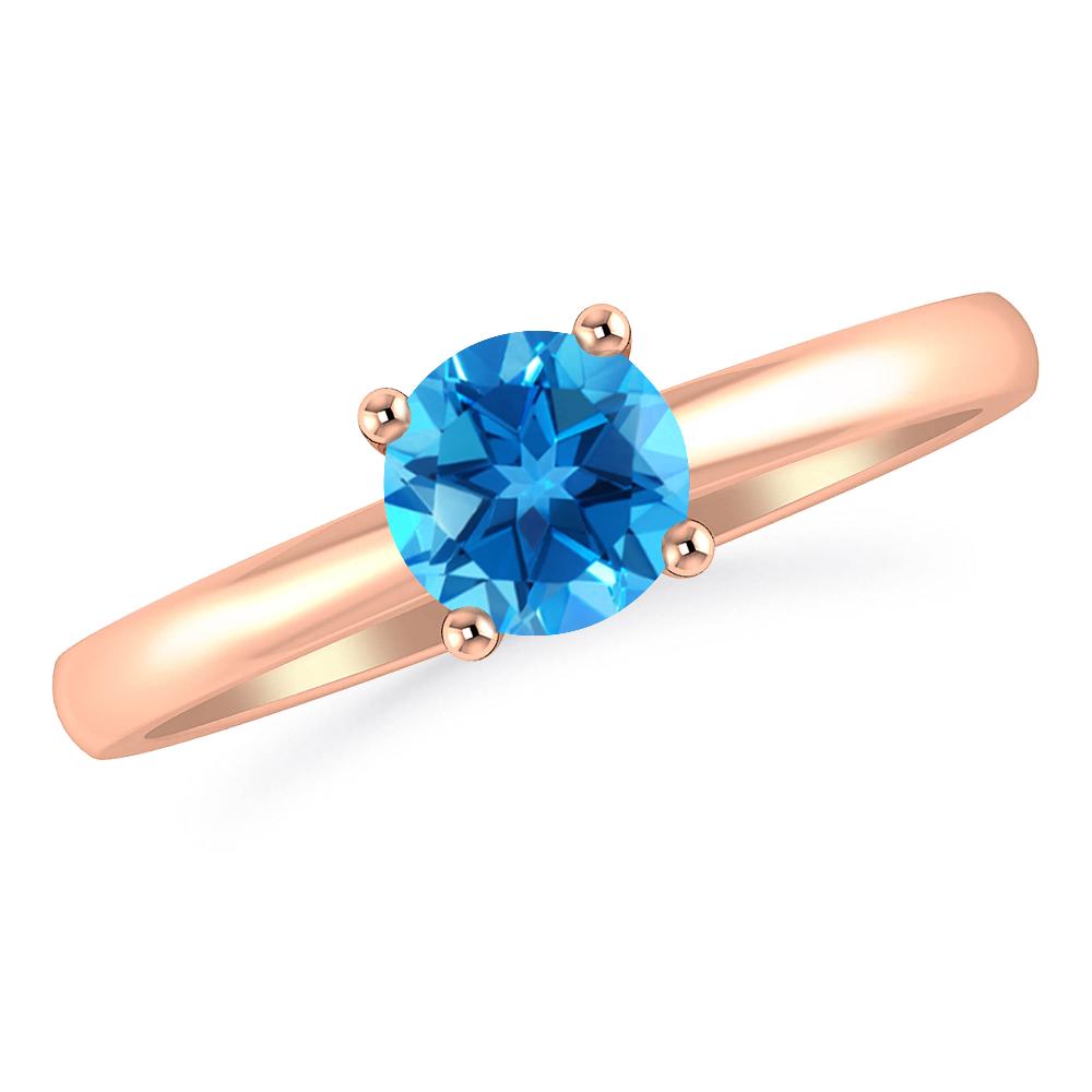 Rose Gold - Blue Topaz