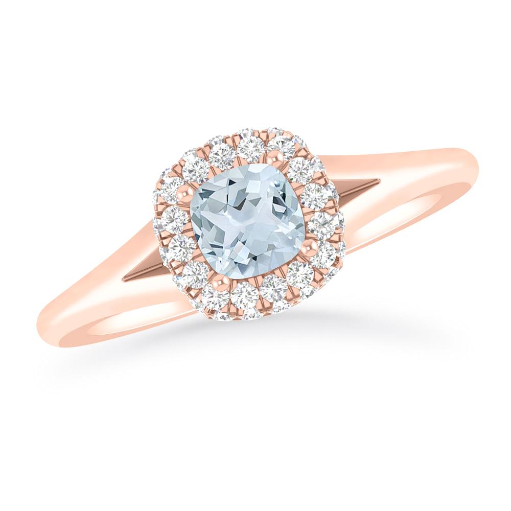 Rose Gold - Aquamarine