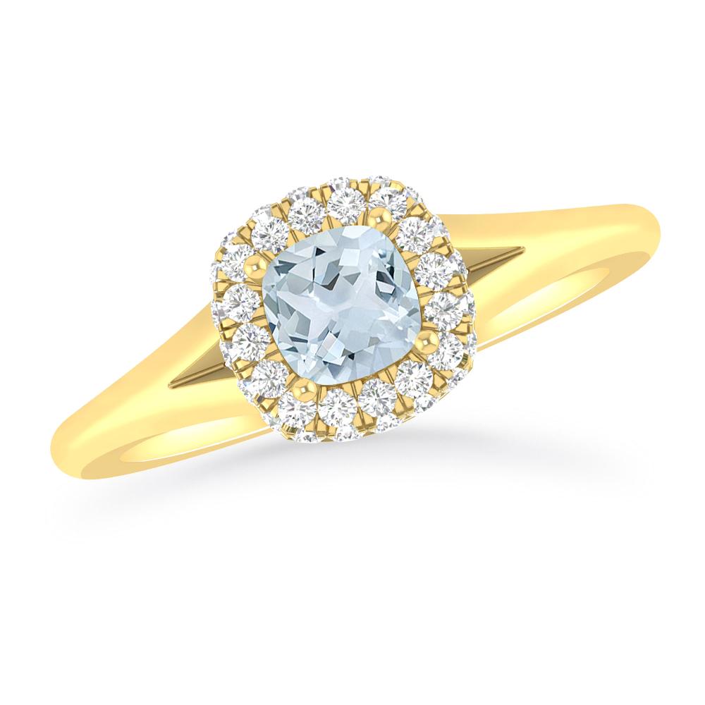 Yellow Gold - Aquamarine