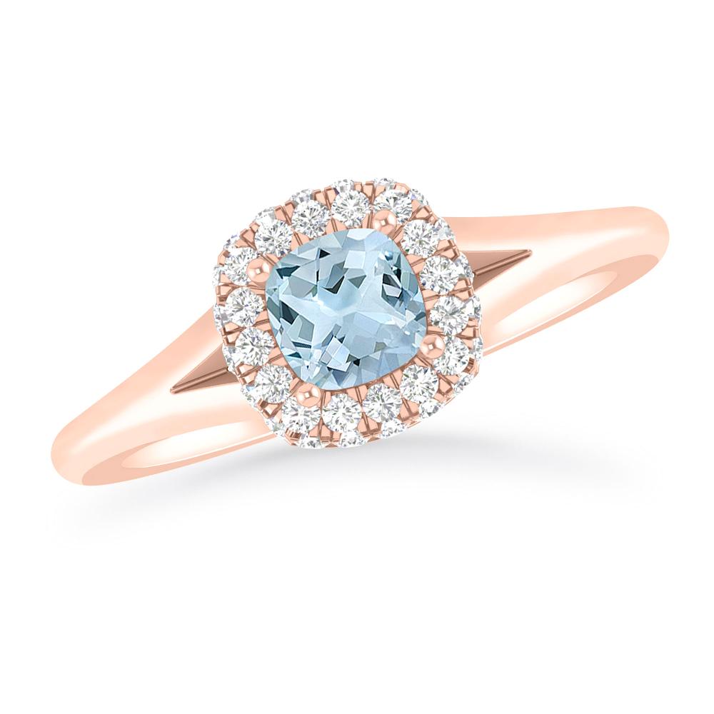 Rose Gold - Aquamarine