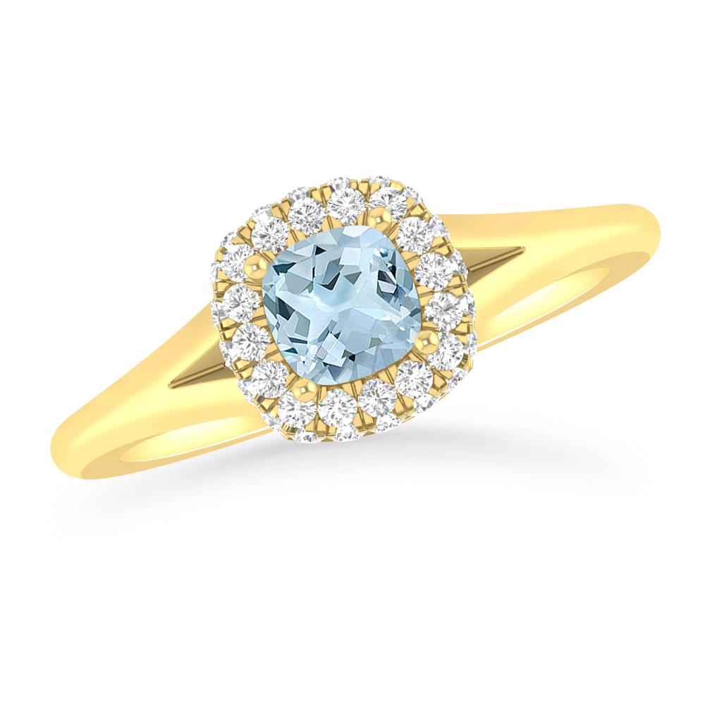 Yellow Gold - Aquamarine