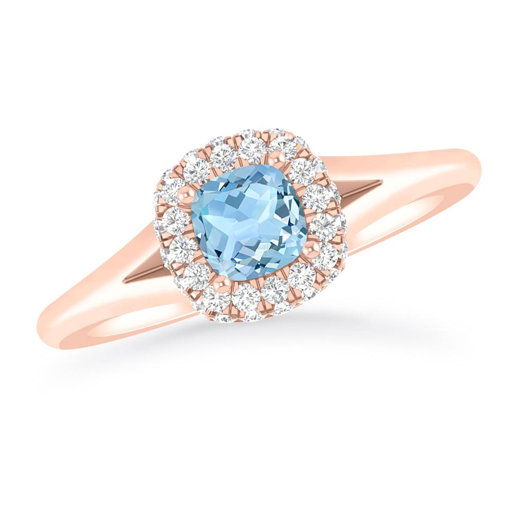 Rose Gold - Aquamarine