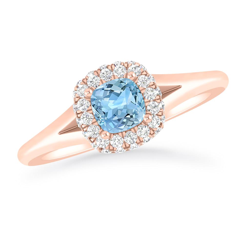 Rose Gold - Aquamarine