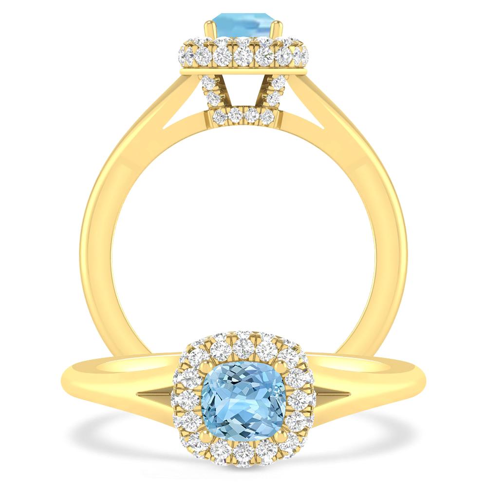 Yellow Gold - Aquamarine