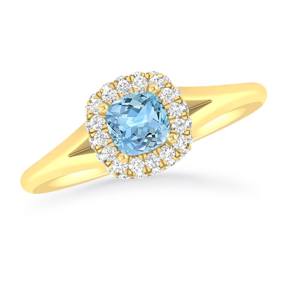 Yellow Gold - Aquamarine