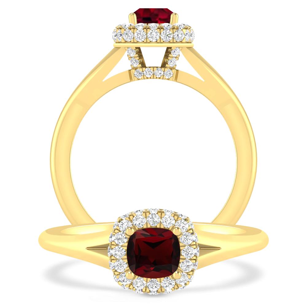 Yellow Gold - Garnet