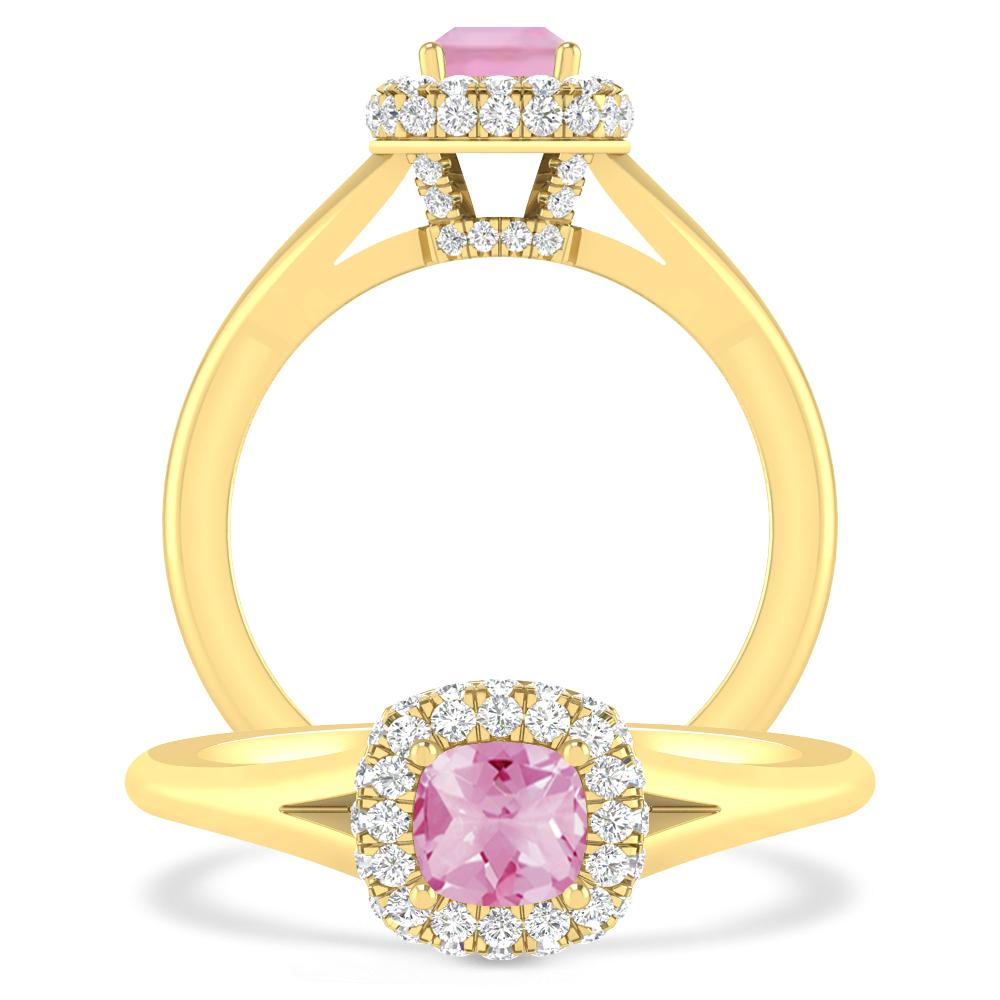 Yellow Gold - Pink Tourmaline