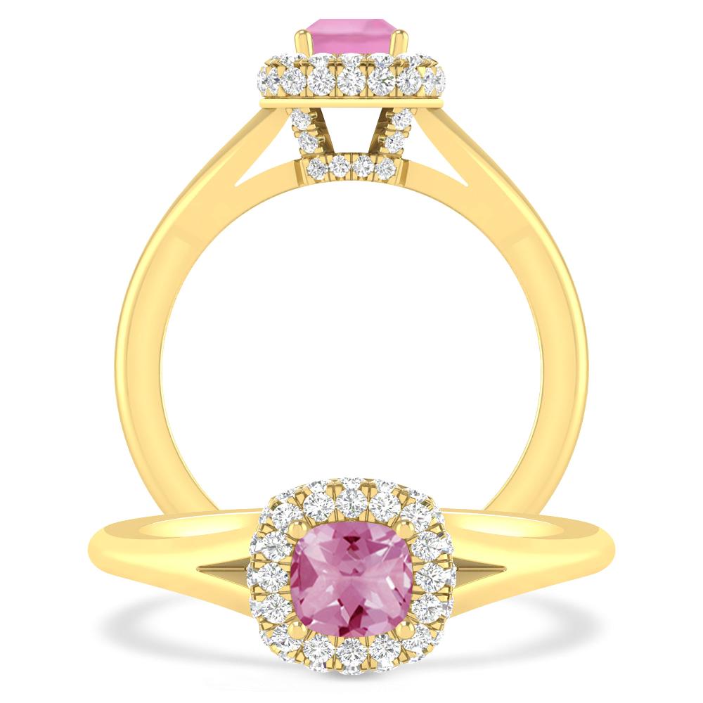 Yellow Gold - Pink Tourmaline