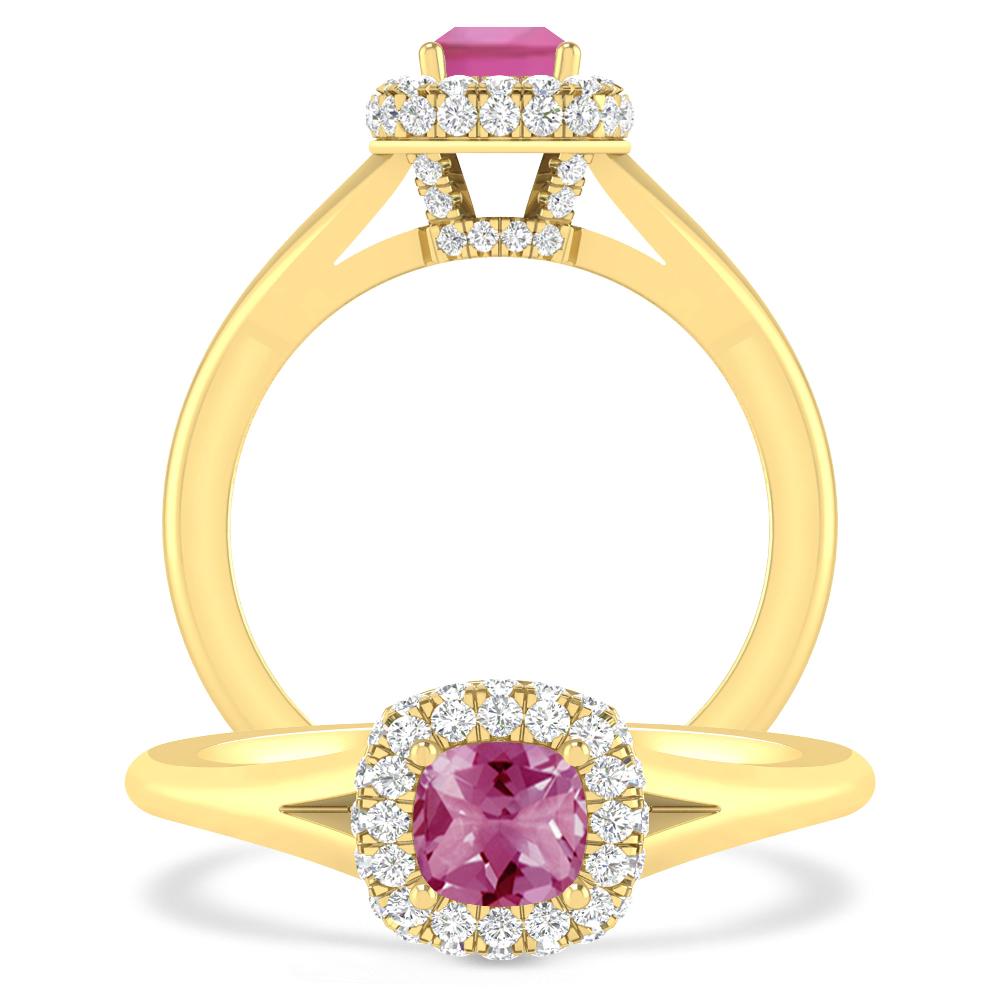 Yellow Gold - Pink Tourmaline