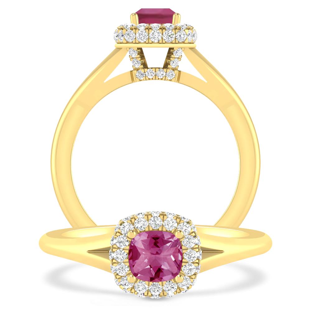 Yellow Gold - Pink Tourmaline