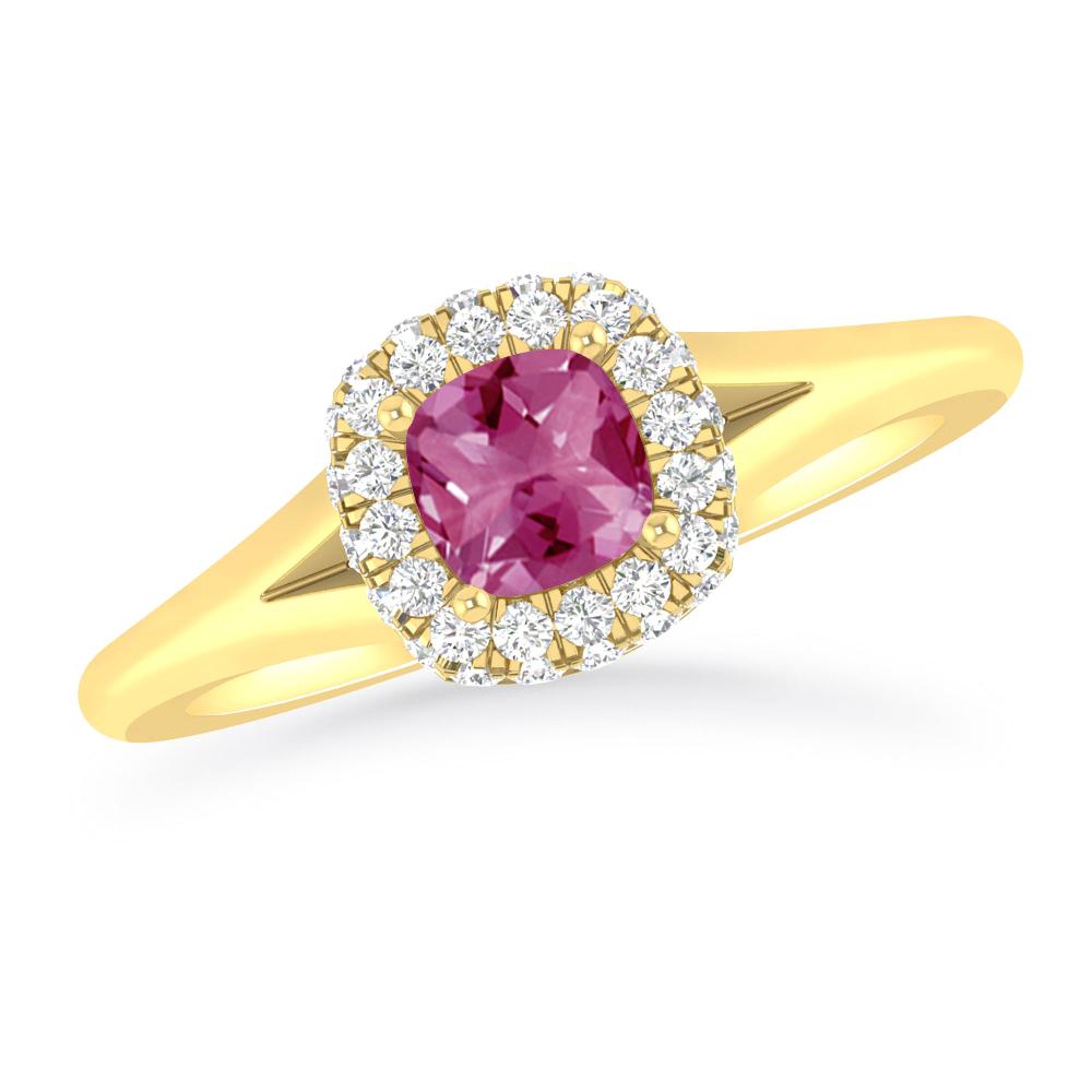 Yellow Gold - Pink Tourmaline