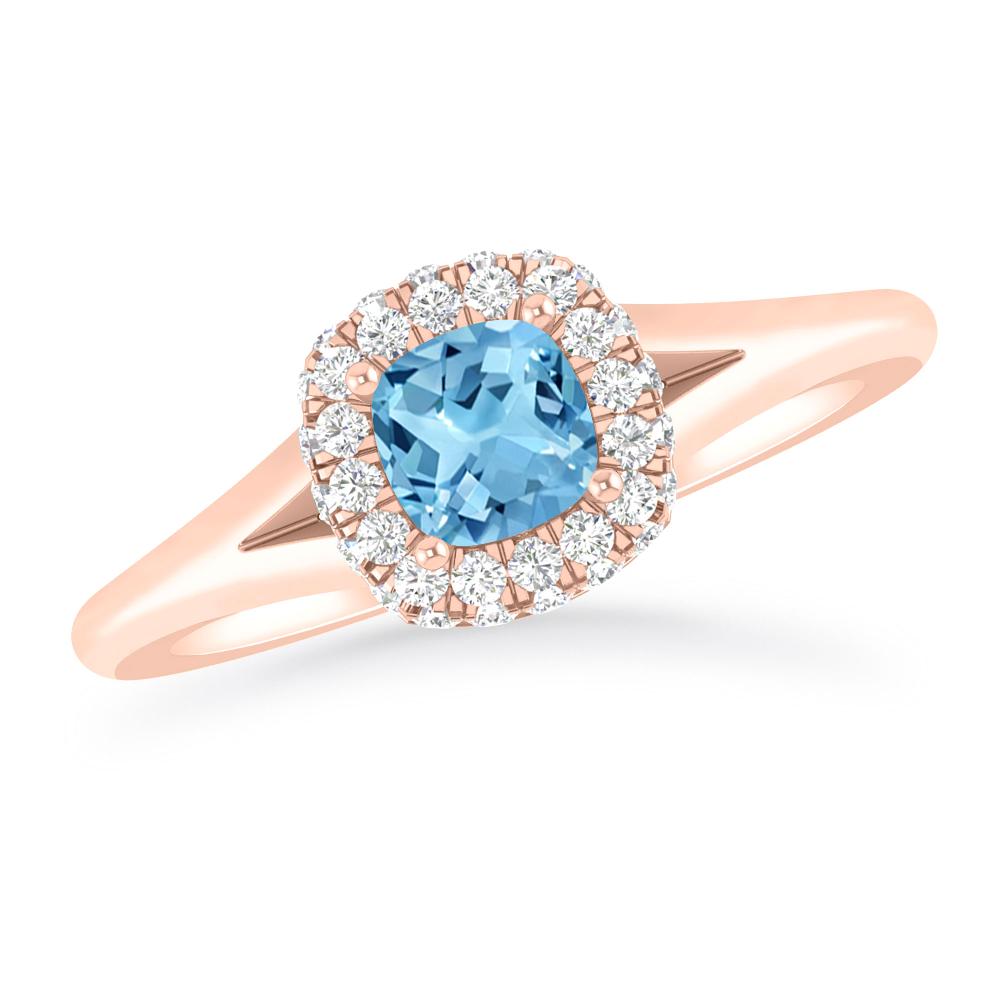 Rose Gold - Blue Topaz