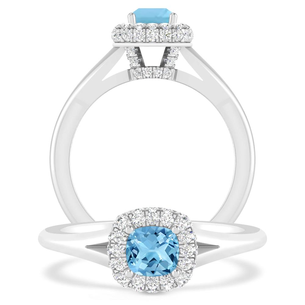 White Gold - Blue Topaz