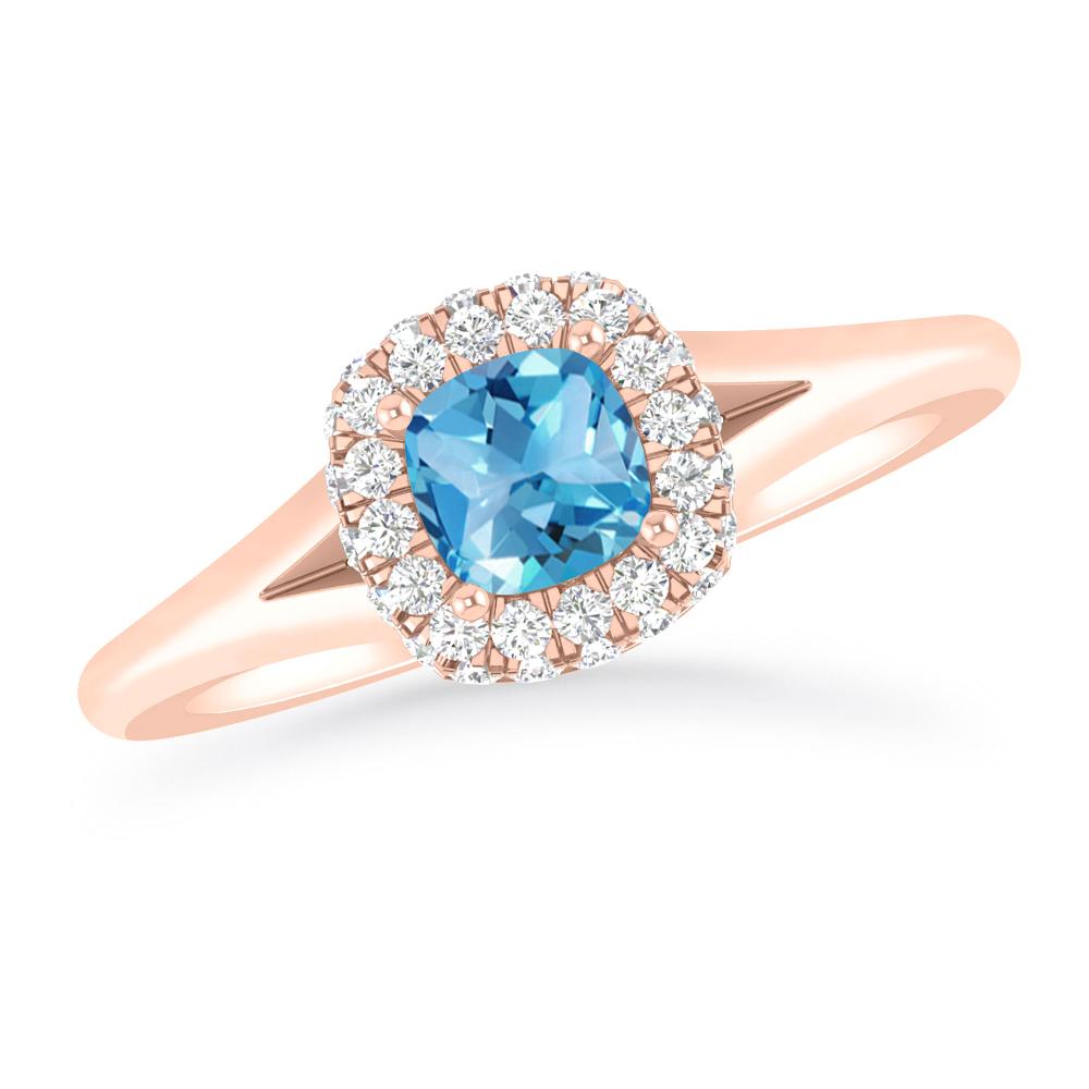 Rose Gold - Blue Topaz