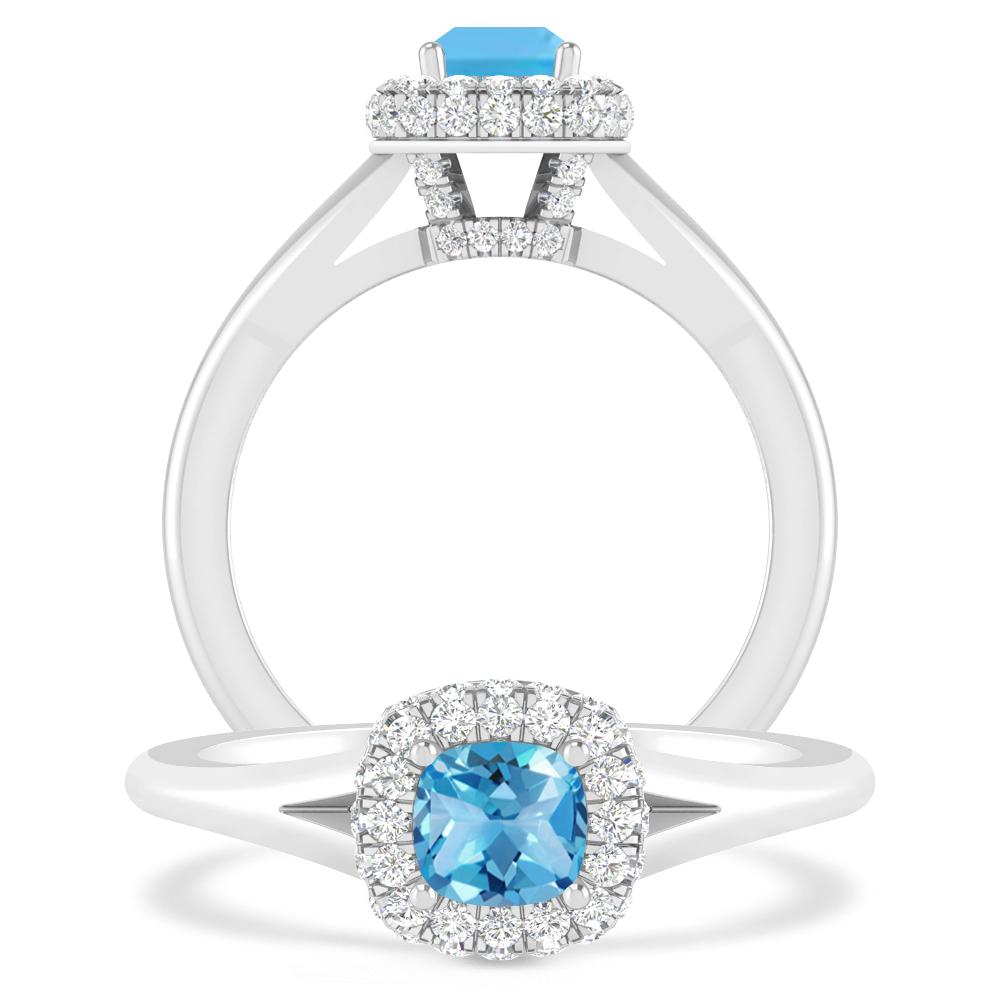 White Gold - Blue Topaz